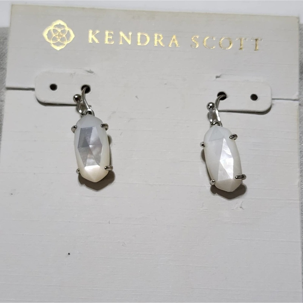 Kendra Scott Lee Sterling Silver Drop Earrings in Ivory Mother-of- Pearl